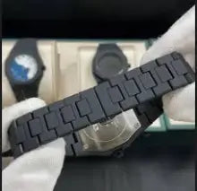 Arabic Aura Watch for Men Black & White