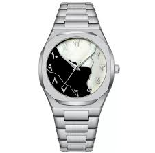 Arabic Aura Watch for Men Black & White