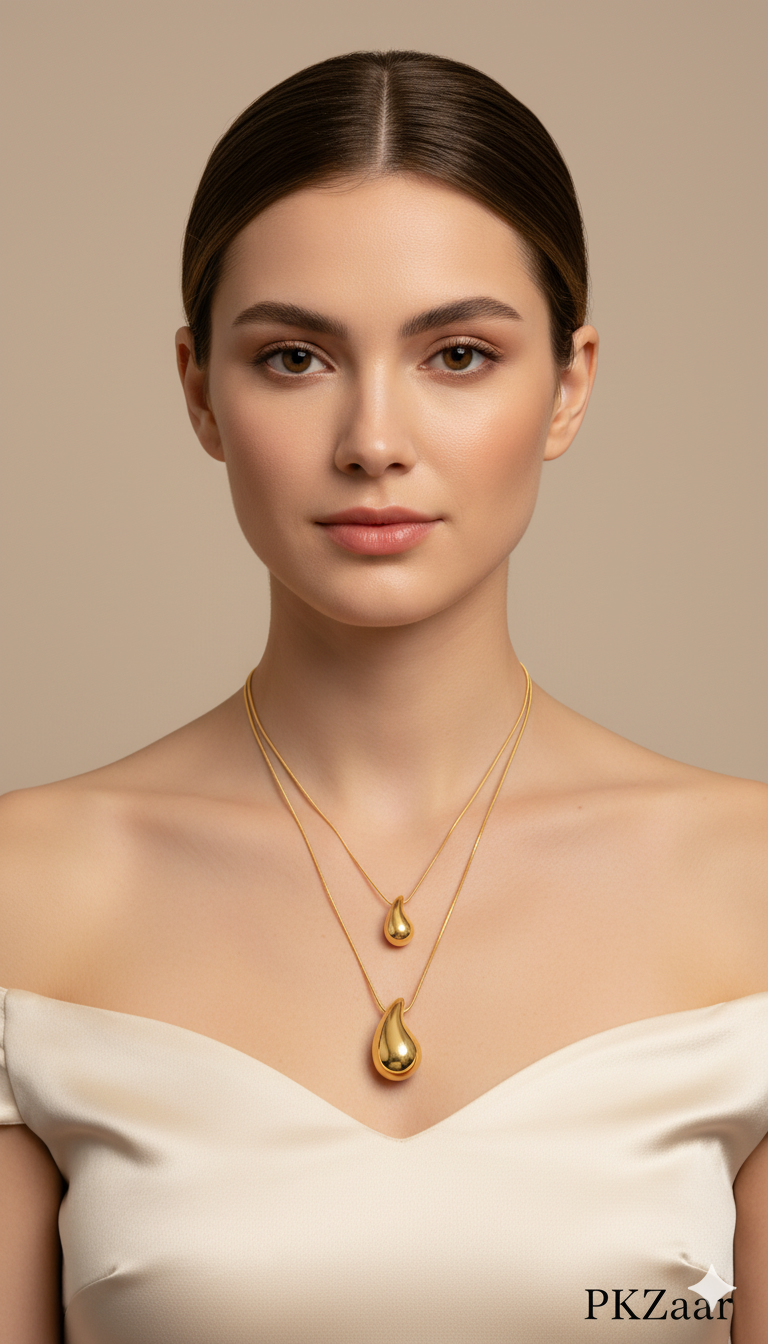 Liquid Silver Teardrop Pendant Set