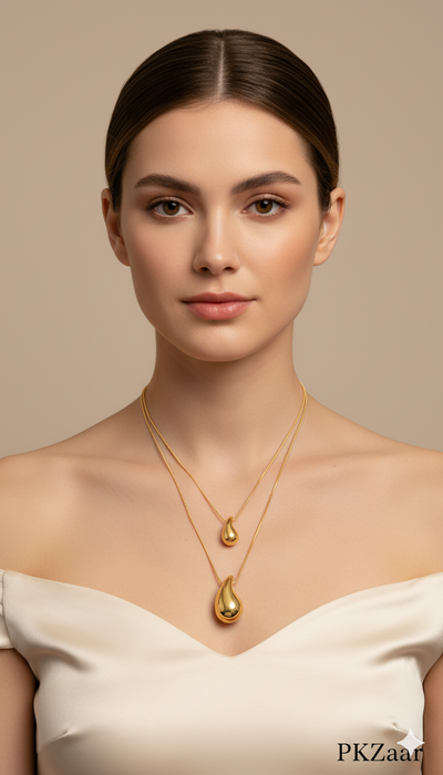 Liquid Silver Teardrop Pendant Set