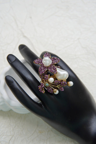 Mother Pearl Flower Design Ring
