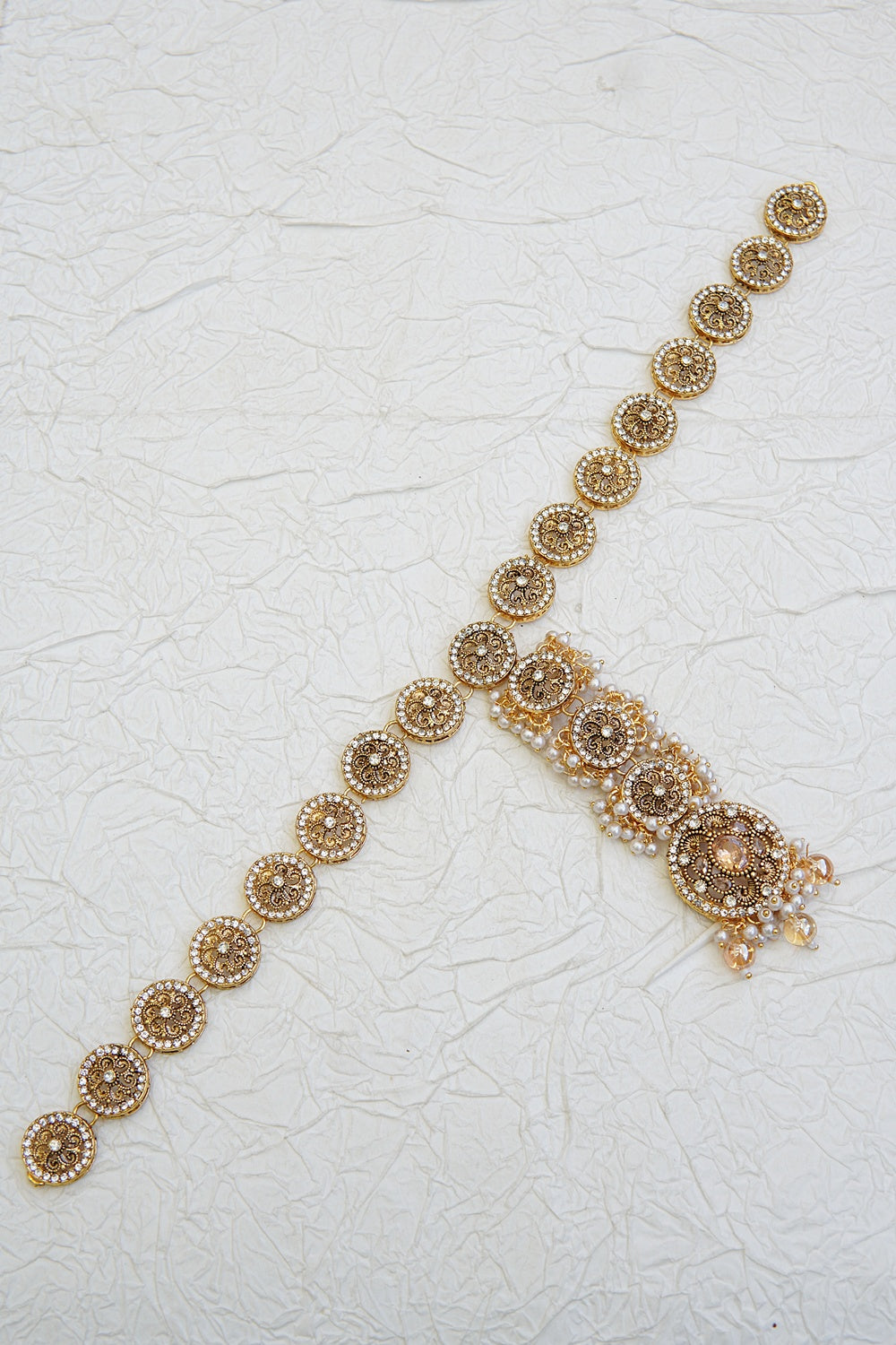 Timeless Pearl Embellished Matha Patti
