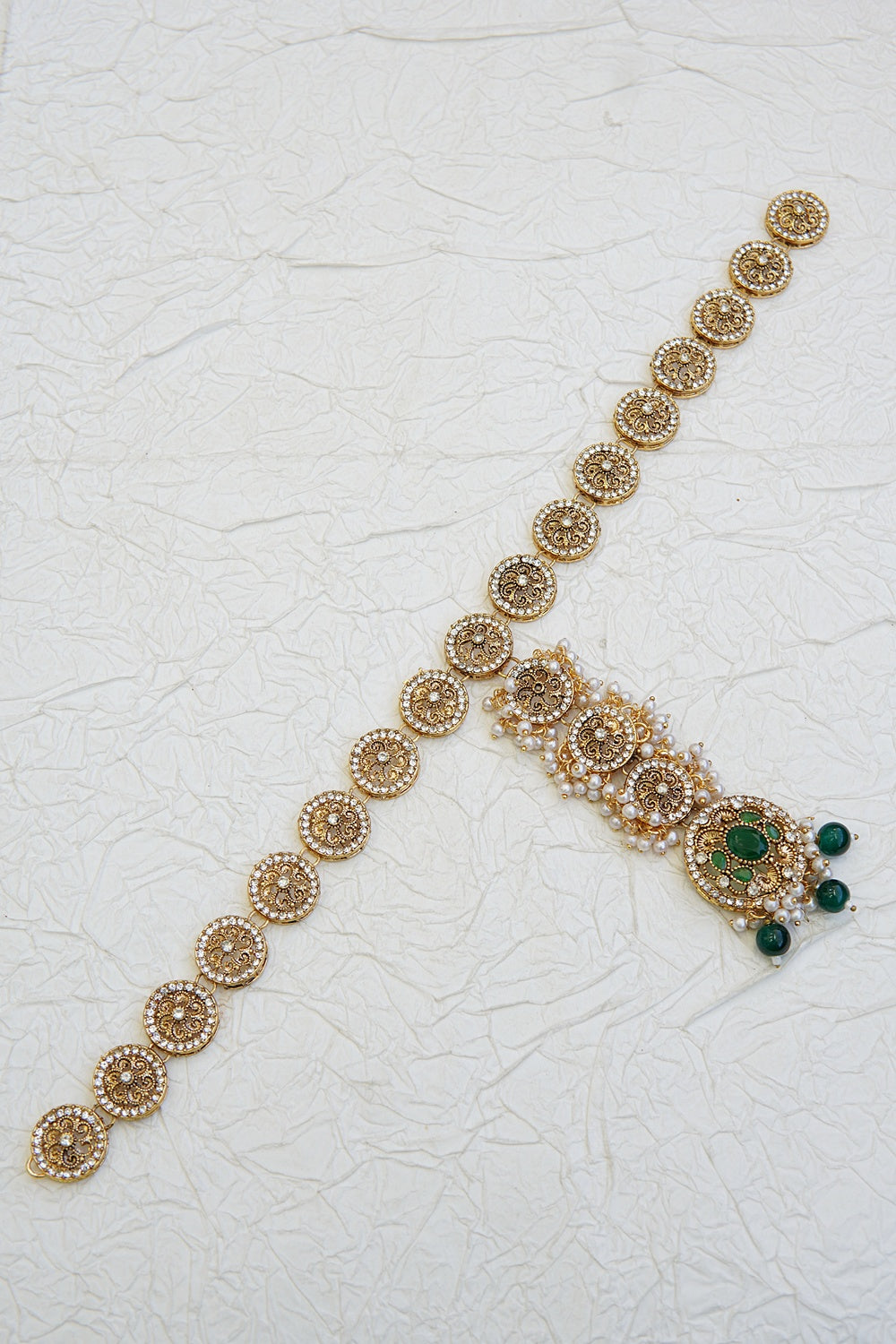 Timeless Pearl Embellished Matha Patti