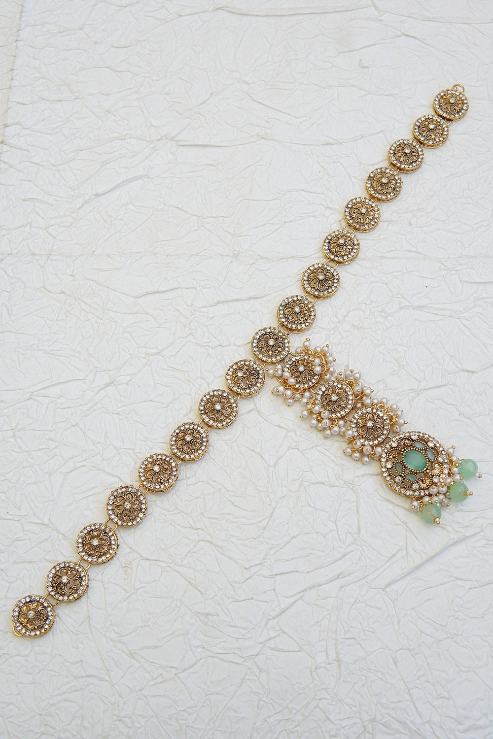Timeless Pearl Embellished Matha Patti