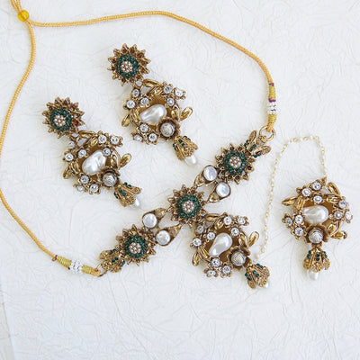 Turkish Mother Pearl Bloom Necklace Set