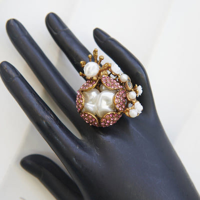 Turkish Mother Pearl & Zircons Adjustable Rings
