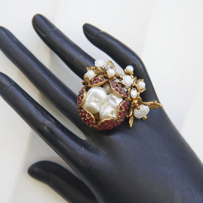 Turkish Mother Pearl & Zircons Adjustable Rings