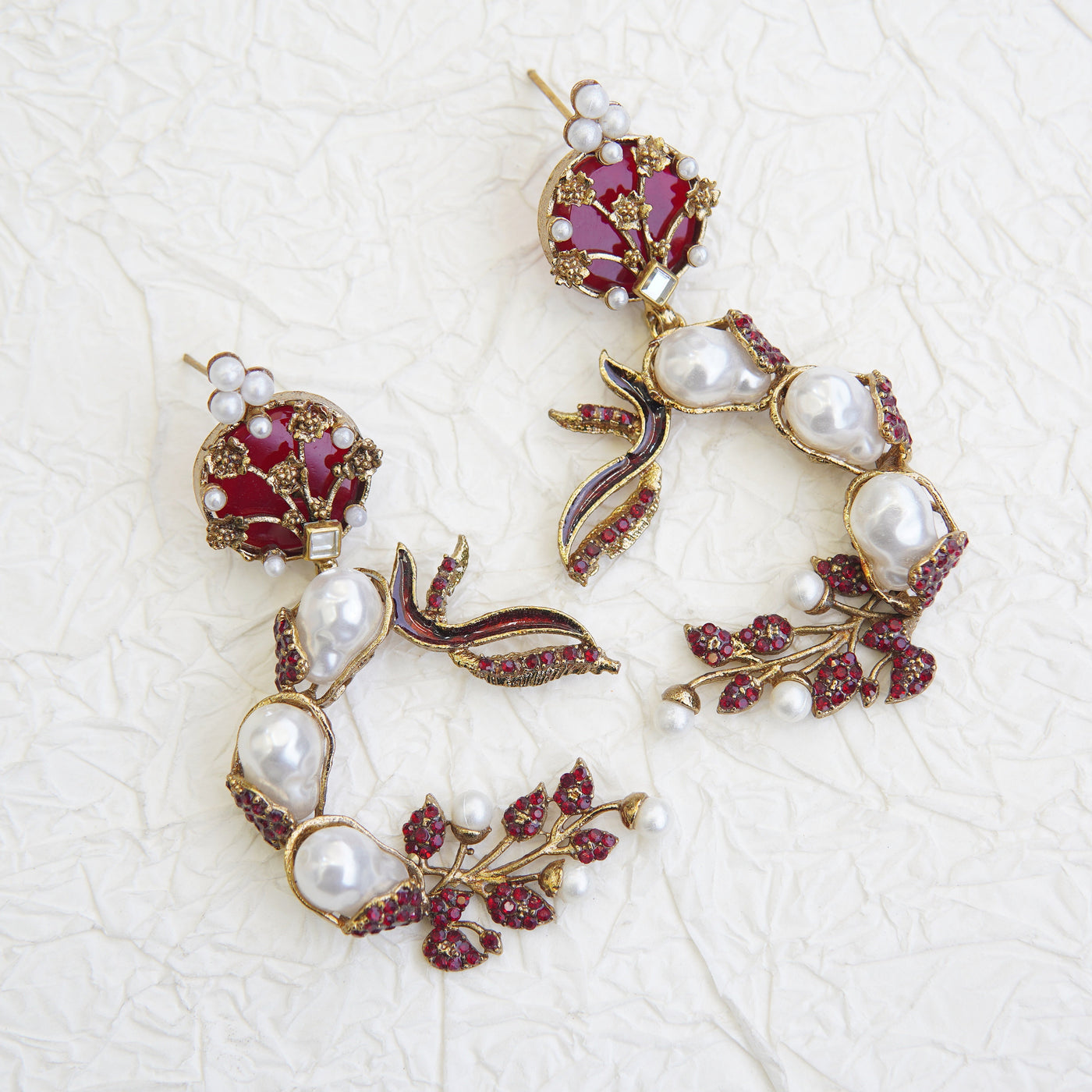 Mother Pearl Luxury Enchanted Vine Earrings