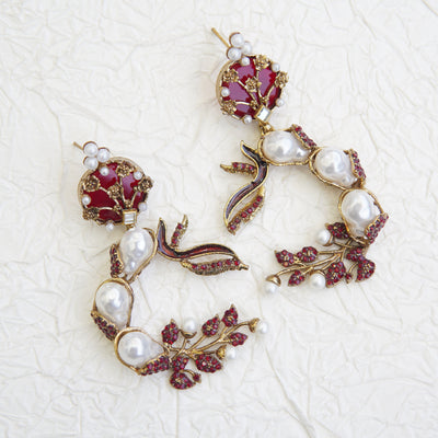 Mother Pearl Luxury Enchanted Vine Earrings