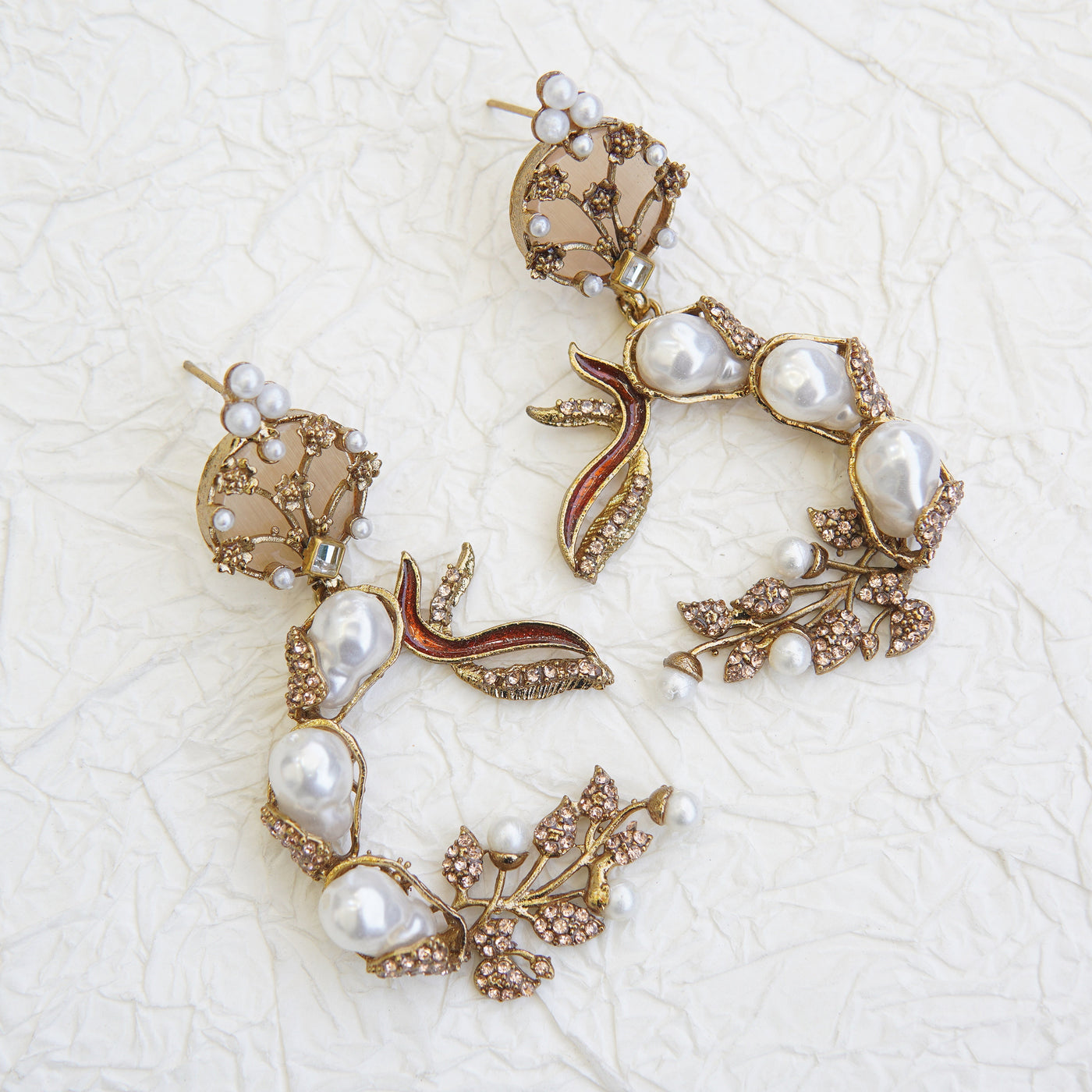 Mother Pearl Luxury Enchanted Vine Earrings