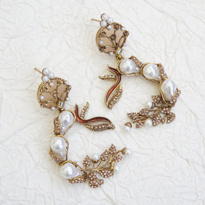 Mother Pearl Luxury Enchanted Vine Earrings