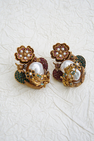 Turkish Vintage Pearl Filigree Earrings
