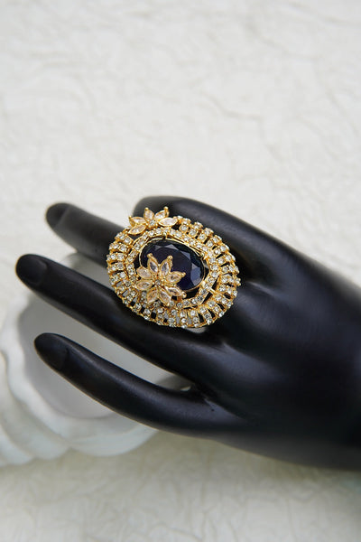 Adjustable Ring with Sparkling Zirconia