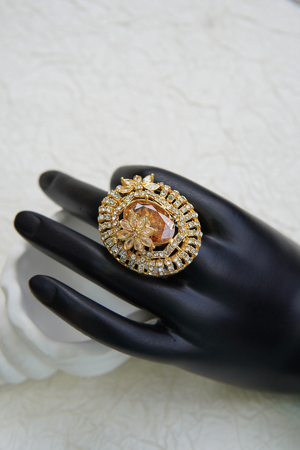 Adjustable Ring with Sparkling Zirconia