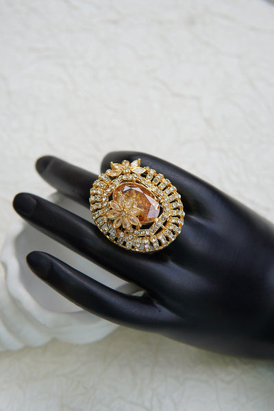 Adjustable Ring with Sparkling Zirconia