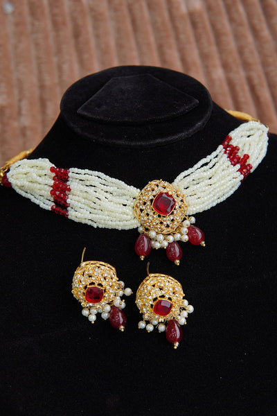 Classic Gemstone Patti Choker Set