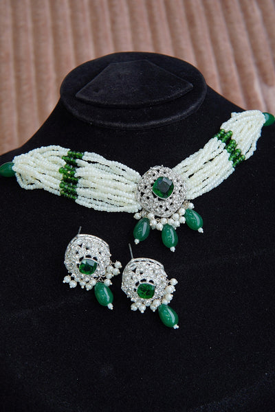 Classic Gemstone Patti Choker Set