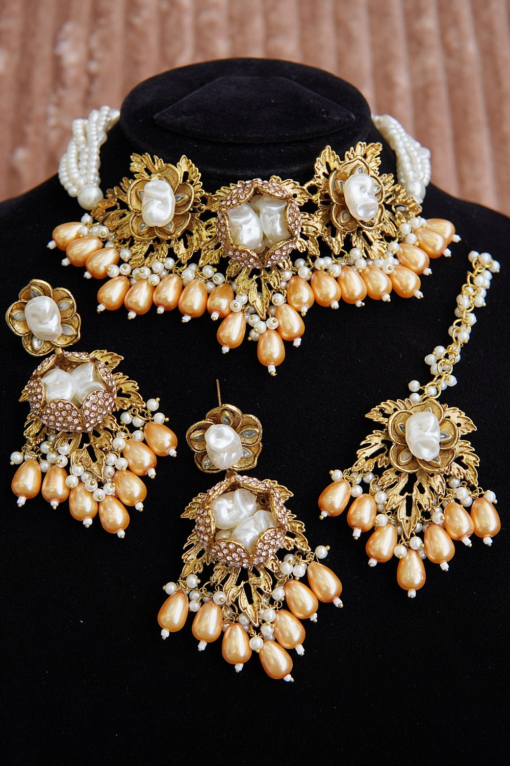 Handcrafted Turkish Baroque Bridal Necklace Set