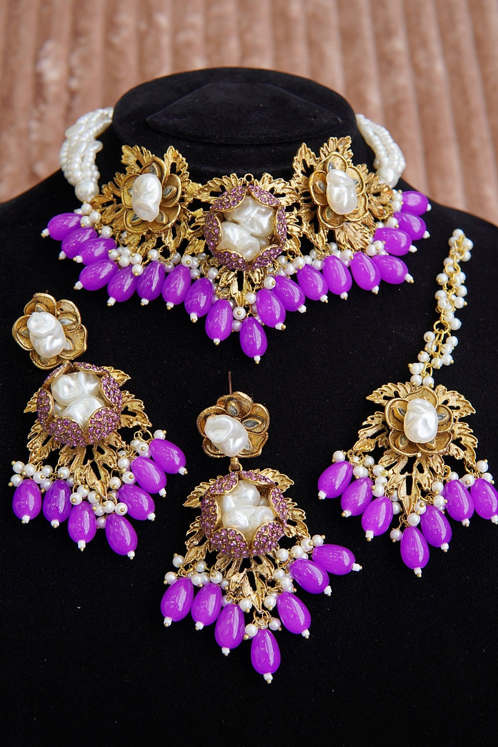Handcrafted Turkish Baroque Bridal Necklace Set