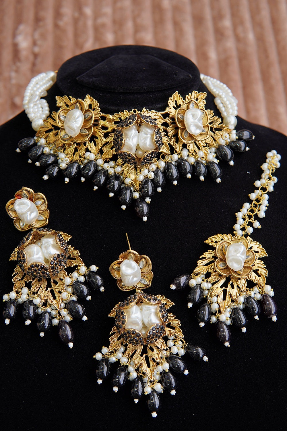 Handcrafted Turkish Baroque Bridal Necklace Set