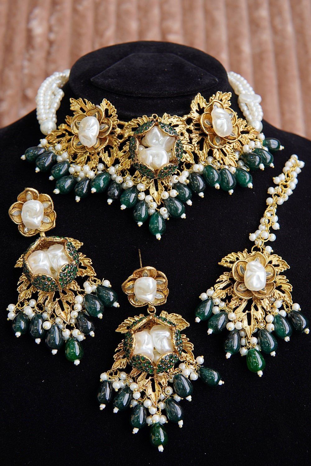 Handcrafted Turkish Baroque Bridal Necklace Set