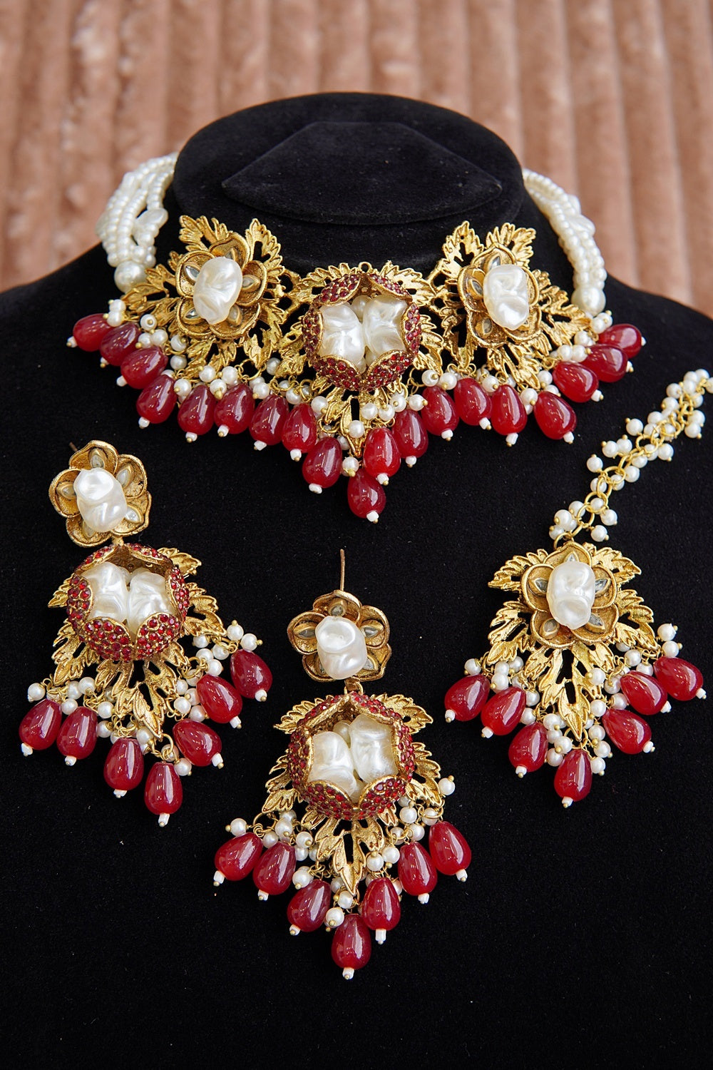 Handcrafted Turkish Baroque Bridal Necklace Set