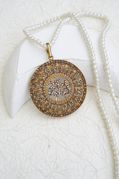Noorani Zircon Allah Calligraphy Pendant Locket
