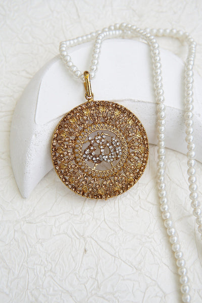 Noorani Zircon Allah Calligraphy Pendant Locket