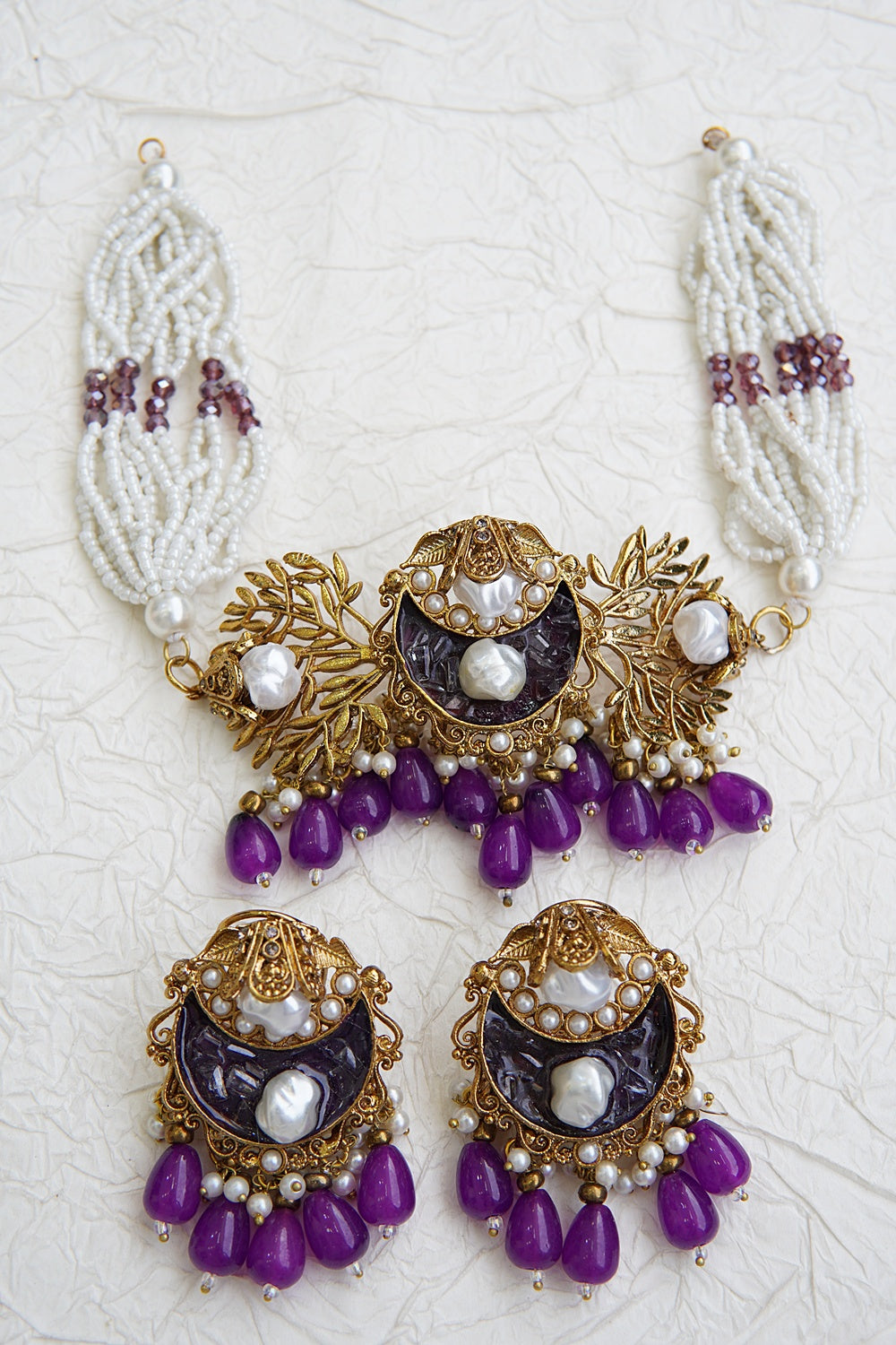 Royal Mother Pearl Choker Set
