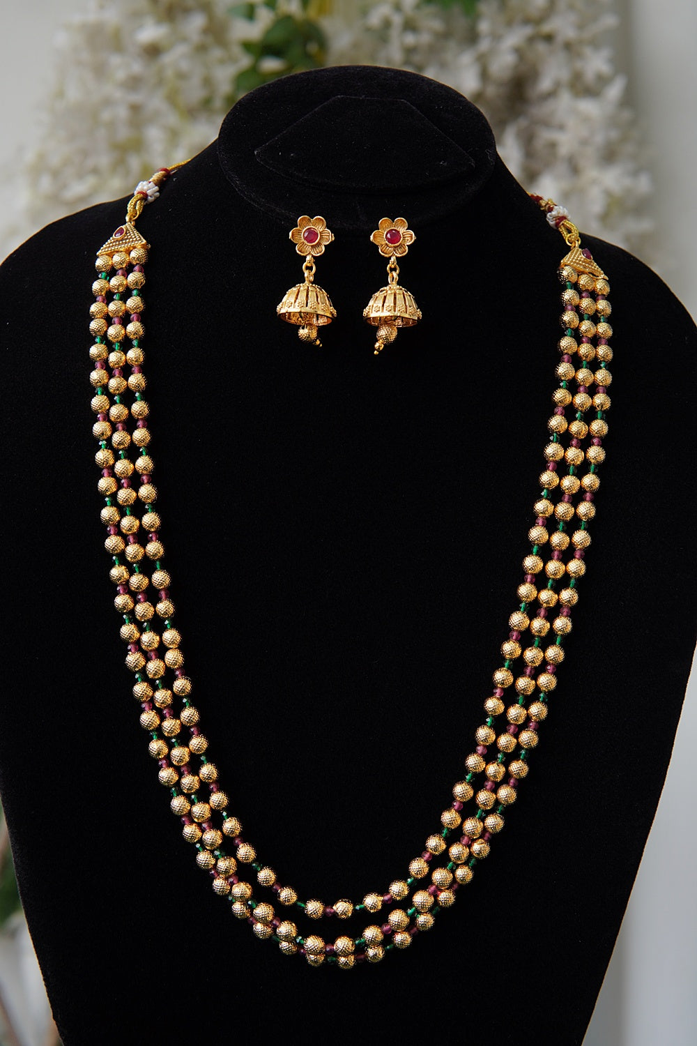 Gold Plated Balls 3 Layers Mala Set