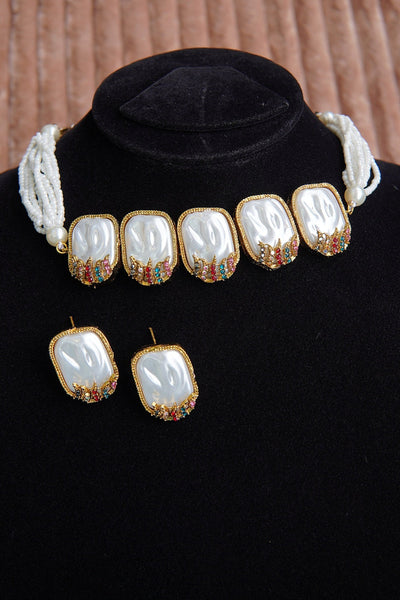 Designer Mother of Pearl Choker Set