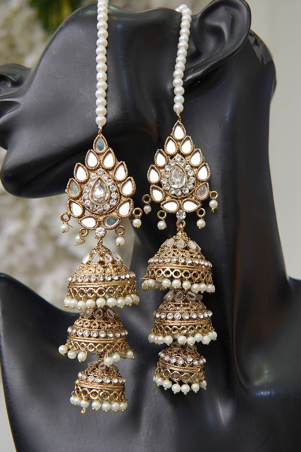 NoorVelvet Triple Step Jhumka