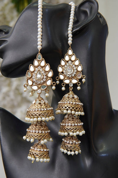 NoorVelvet Triple Step Jhumka