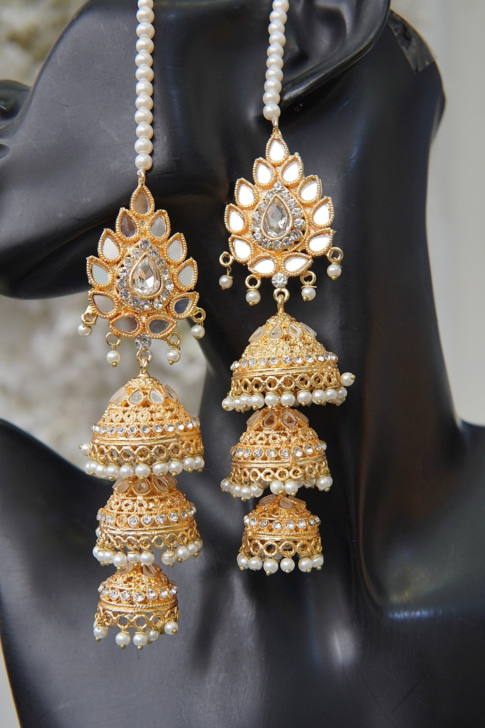 NoorVelvet Triple Step Jhumka