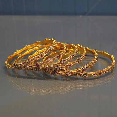 Antique Golden Churi Kangan Set