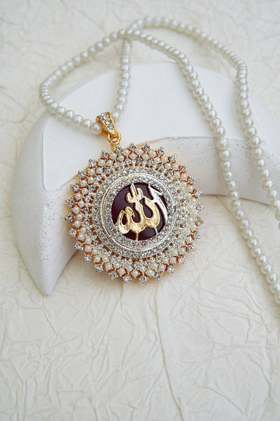 Celestial Islamic Allah Calligraphy Pendant - RS ZEVARS