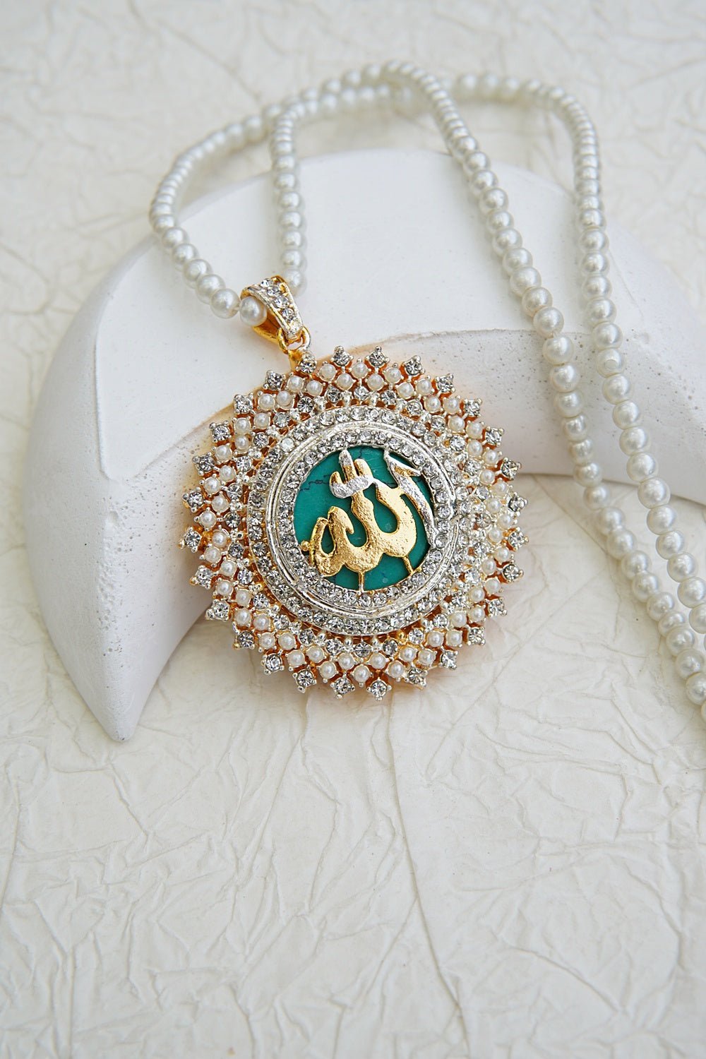 Celestial Islamic Allah Calligraphy Pendant - RS ZEVARS