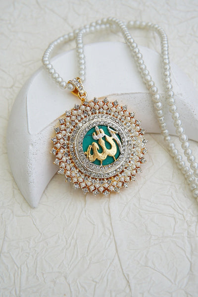 Celestial Islamic Allah Calligraphy Pendant - RS ZEVARS