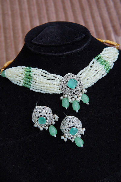 Classic Gemstone Patti Choker Set - RS ZEVARS