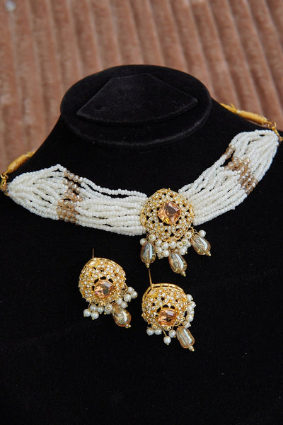 Classic Gemstone Patti Choker Set - RS ZEVARS