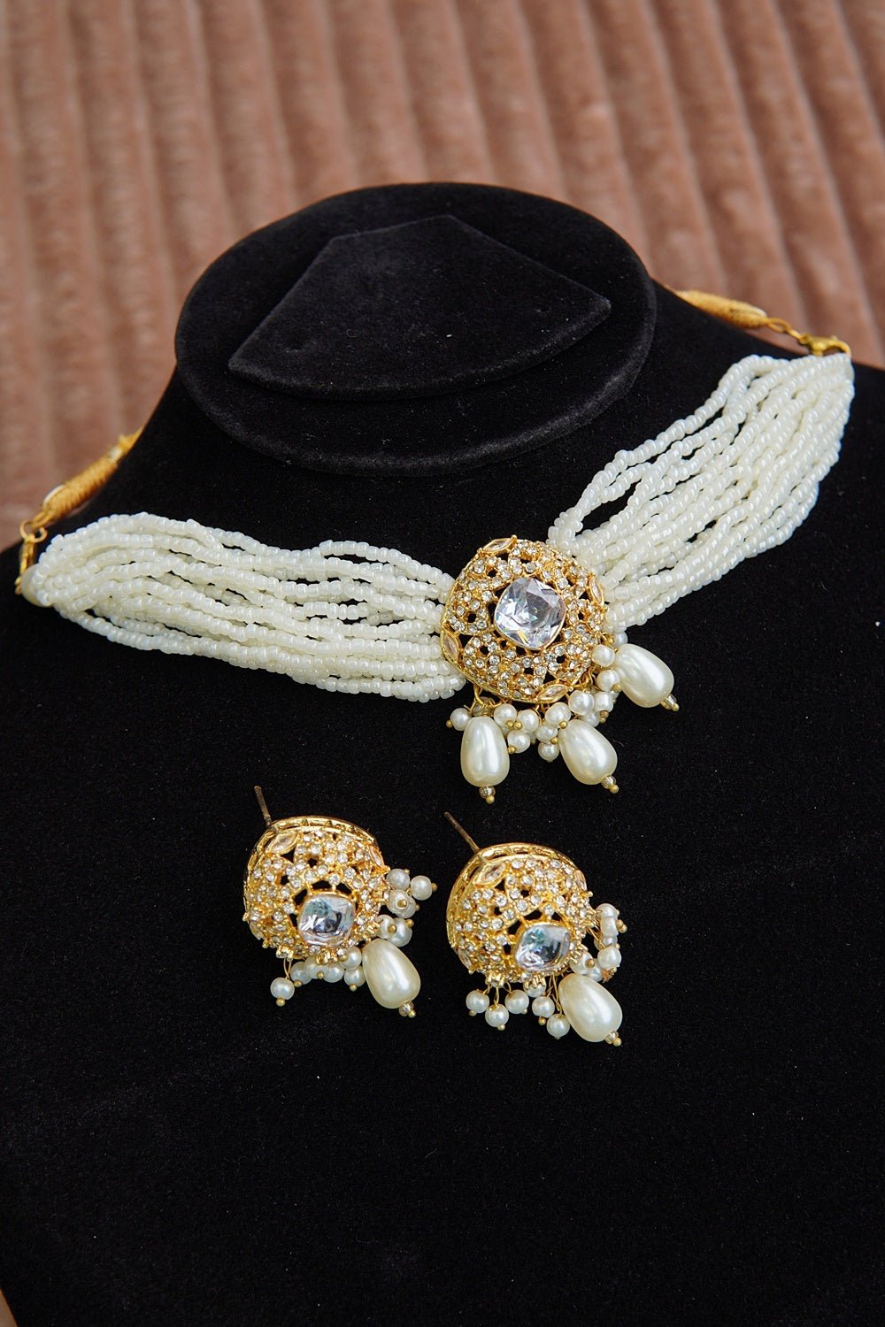 Classic Gemstone Patti Choker Set - RS ZEVARS