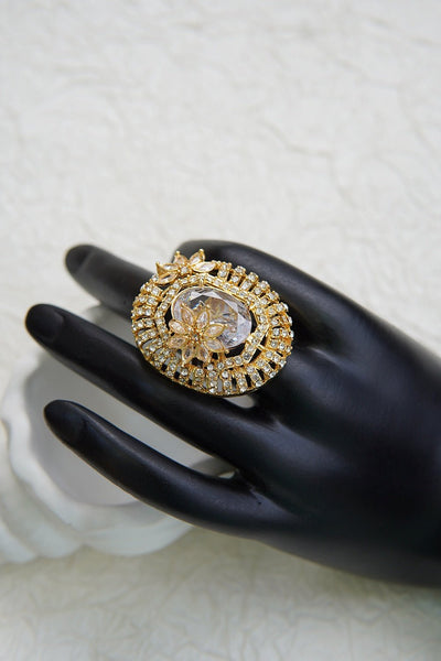 Dainty Adjustable Ring with Sparkling Zirconia - RS ZEVARS