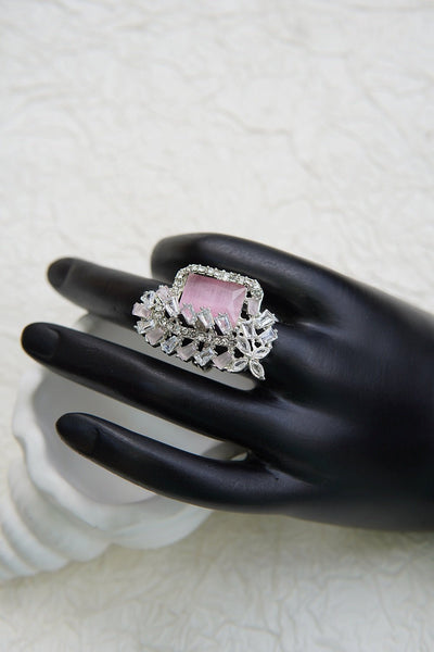 Dainty Cubic Zirconia Finger Ring - RS ZEVARS