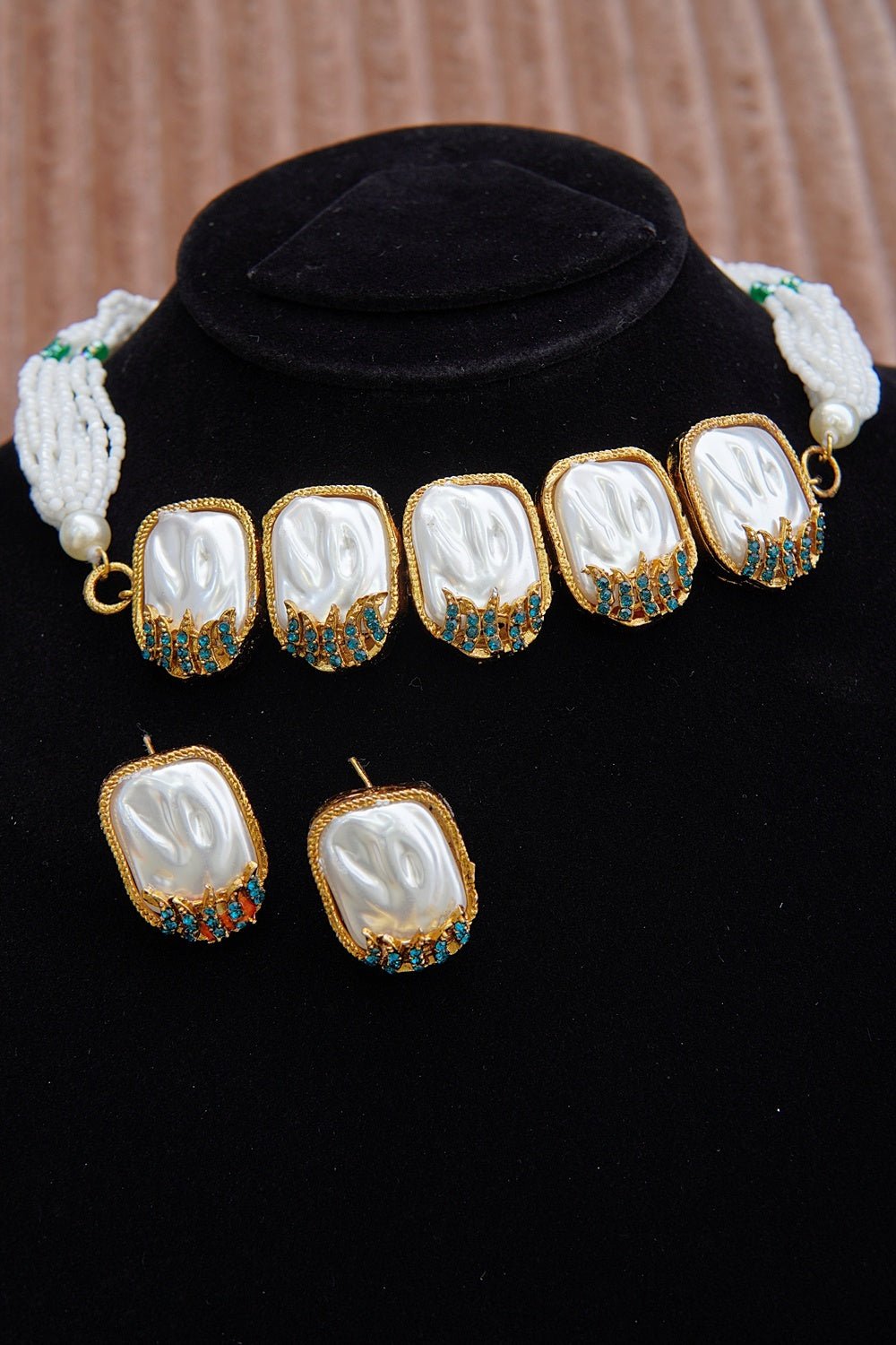 Designer Mother of Pearl Choker Set - RS ZEVARS