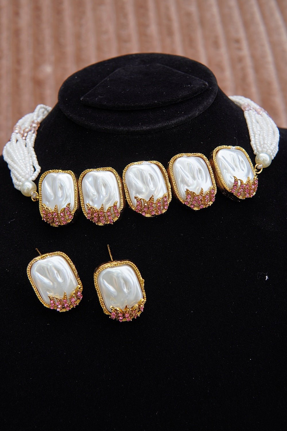 Designer Mother of Pearl Choker Set - RS ZEVARS