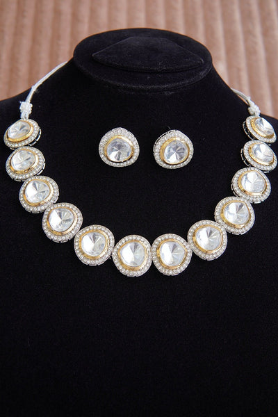 Diamond Cut Kundan Necklace Set