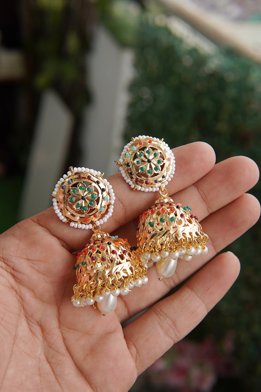 Hyderabadi Pearl Jhumka Earrings