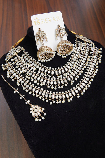 Kundan 3 Line Necklace Set - RS ZEVARS