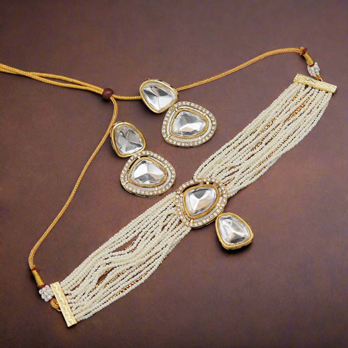 Kundan Cut Indian Choker Set