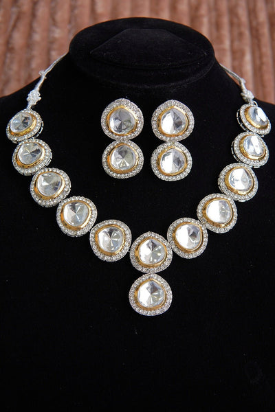 Kundan Cut Indian Necklace Set